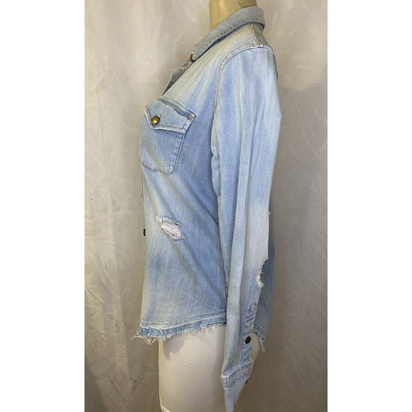 Current Elliott Released Hem Desert Western Button Up Distressed Shirt D… - Picture 6 of 7
